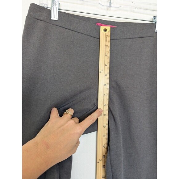 Alice Olivia Ponte Pants Gray Snap Ankle Size Medium - Picture 11 of 12